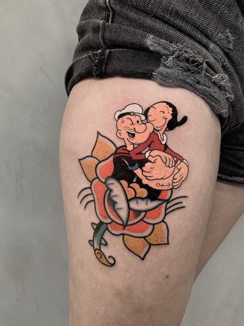 Popeye Arm Tattoo 70 Popeye Tattoo Designs For Men Spinach And Sailor Ideas  | Popeye tattoo, Cartoon tattoos, 3d tattoo